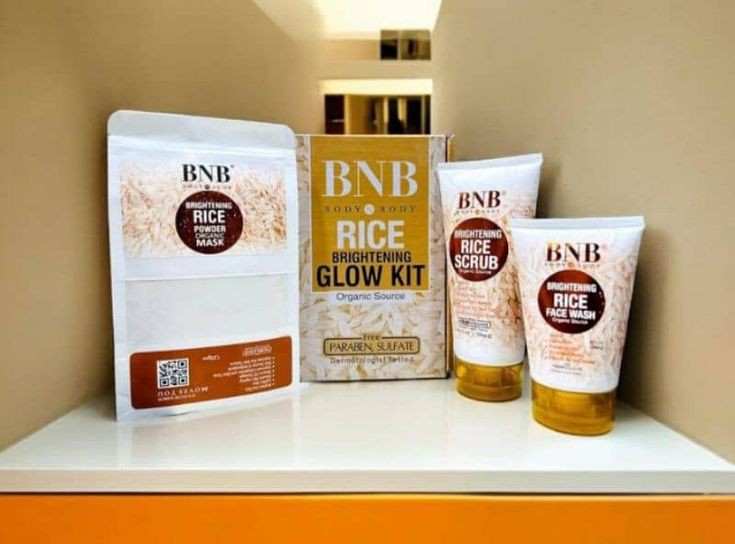 BNB Rice Extract Whitening Kit – Brighten & Glow Naturally (Rice Fash Wash + Rice Scrub + Mask Scrub )