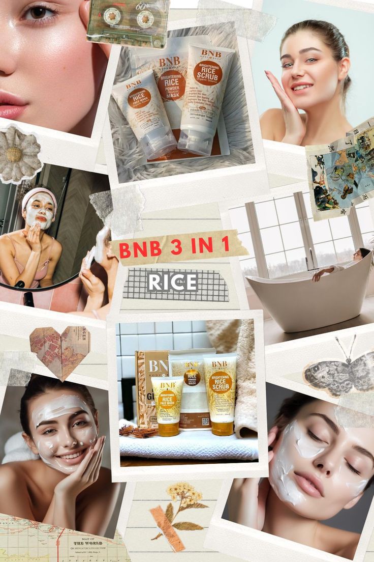 BNB Rice Extract Whitening Kit – Brighten & Glow Naturally (Rice Fash Wash + Rice Scrub + Mask Scrub )